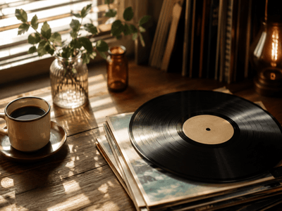 レコードをかけている風景